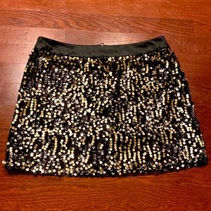 Black and gold Sequin mini skirt